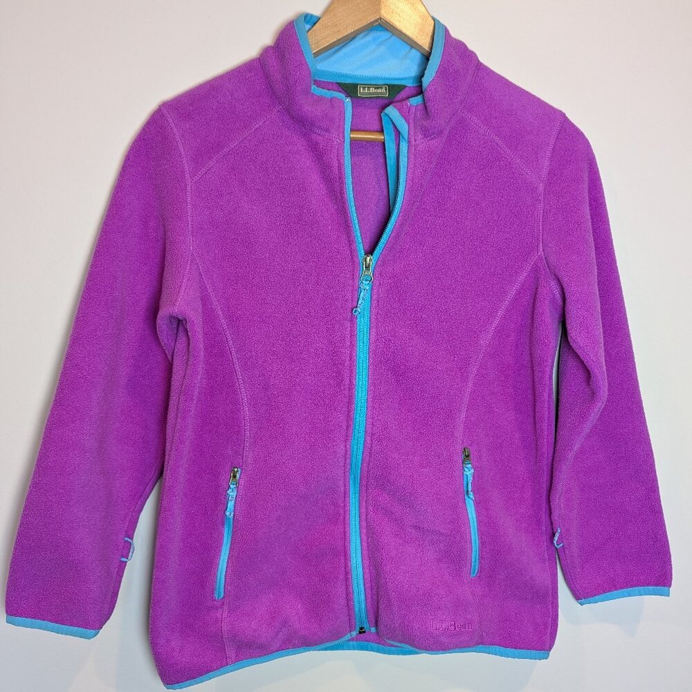 Vintage L.L. Bean Girl's Size Large Fleece Purple/Pink and Teal